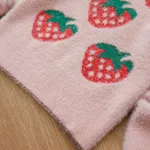 Toddler Girl Sweet Strawberry Pattern Sweater  image 5