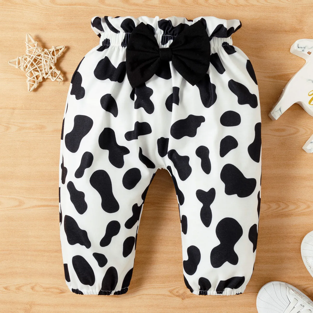 3 unidades Bebé Chica Estampado de vaca Infantil Conjuntos de bebé Negro big image 1