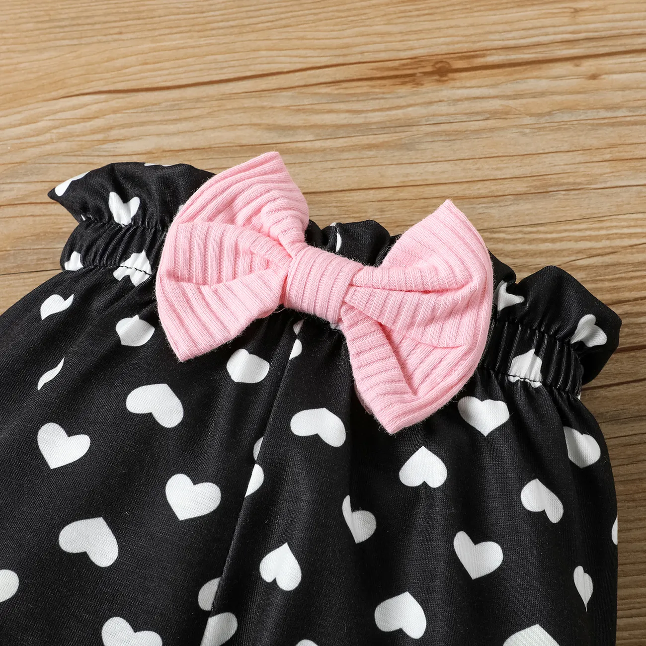 3件 嬰兒 女 喇叭袖 休閒 長袖 嬰兒套裝 粉色 big image 1