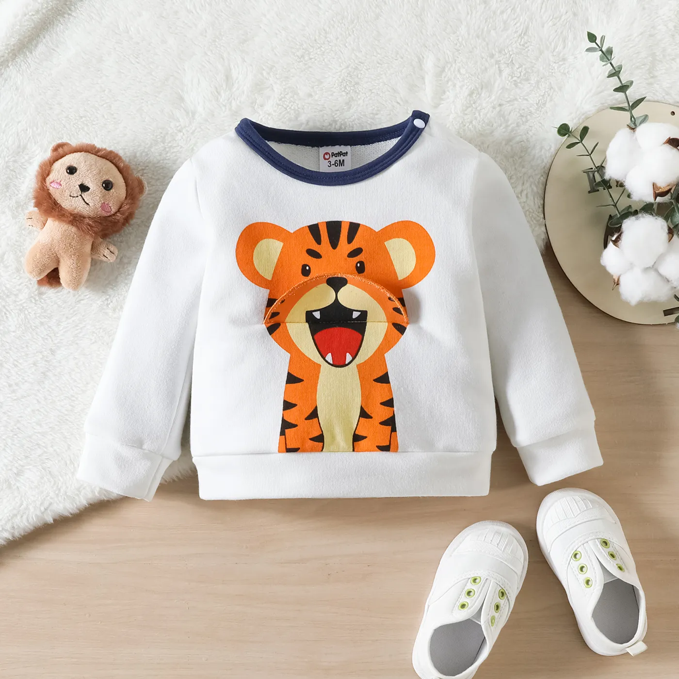 2 unidades Bebé Menino Tigre Infantil Manga comprida Conjunto para bebé  image 3