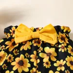 3pcs Baby Girl 95% Cotton Solid Ruffled Crop Cami Top and Allover Floral Print Shorts & Headband Set  image 6