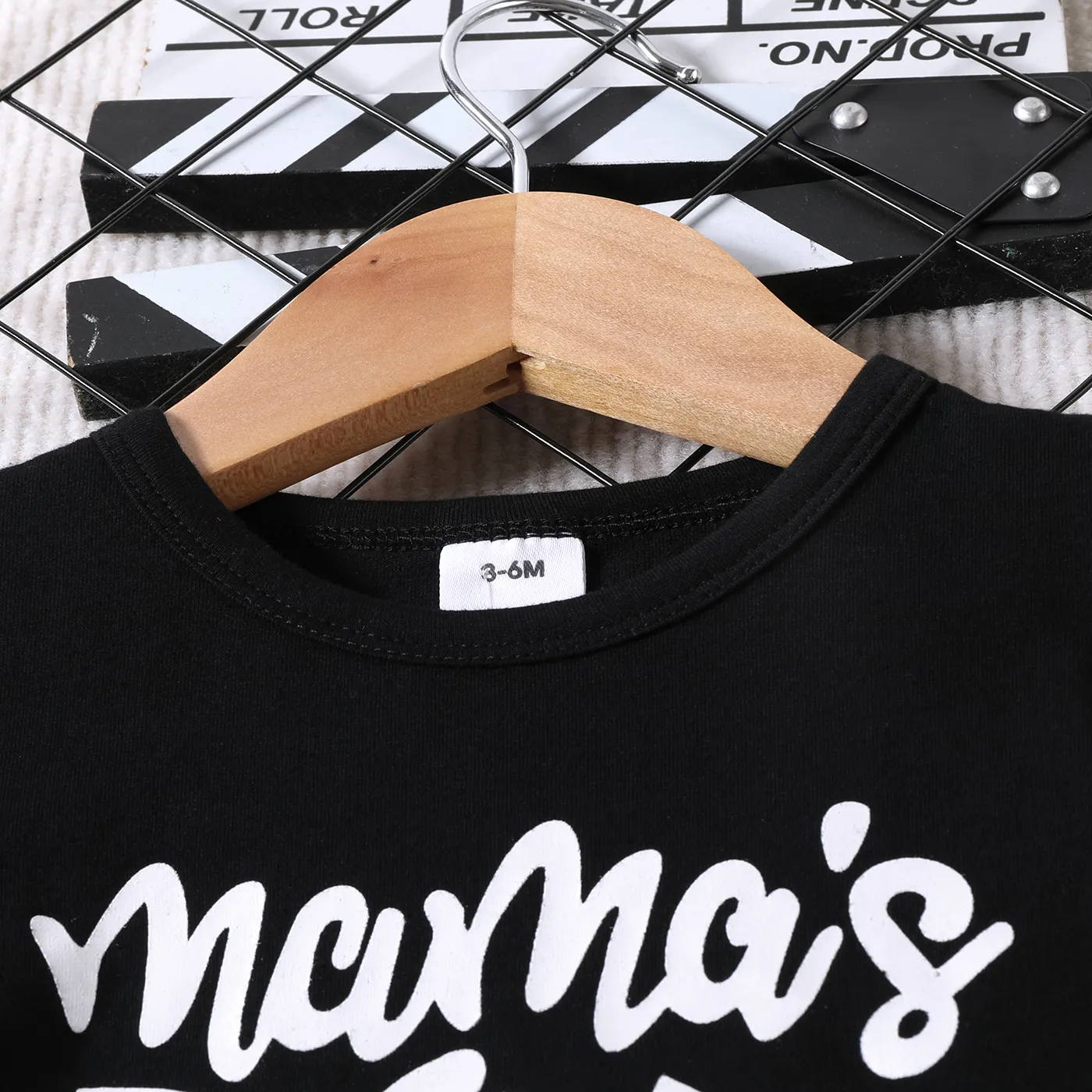 2pcs Baby Boy 95% Cotton Letters Print Short-sleeve Tee and Plaid Shorts Set  image 5