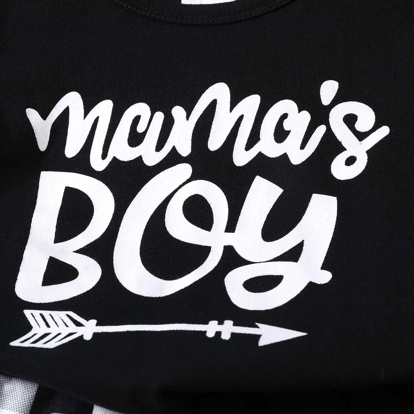 2pcs Baby Boy 95% Cotton Letters Print Short-sleeve Tee and Plaid Shorts Set  image 6
