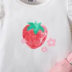 3pcs Baby Girl 95% Cotton Strawberry Pattern Ruffle Top and Shorts & Headband Set  image 6