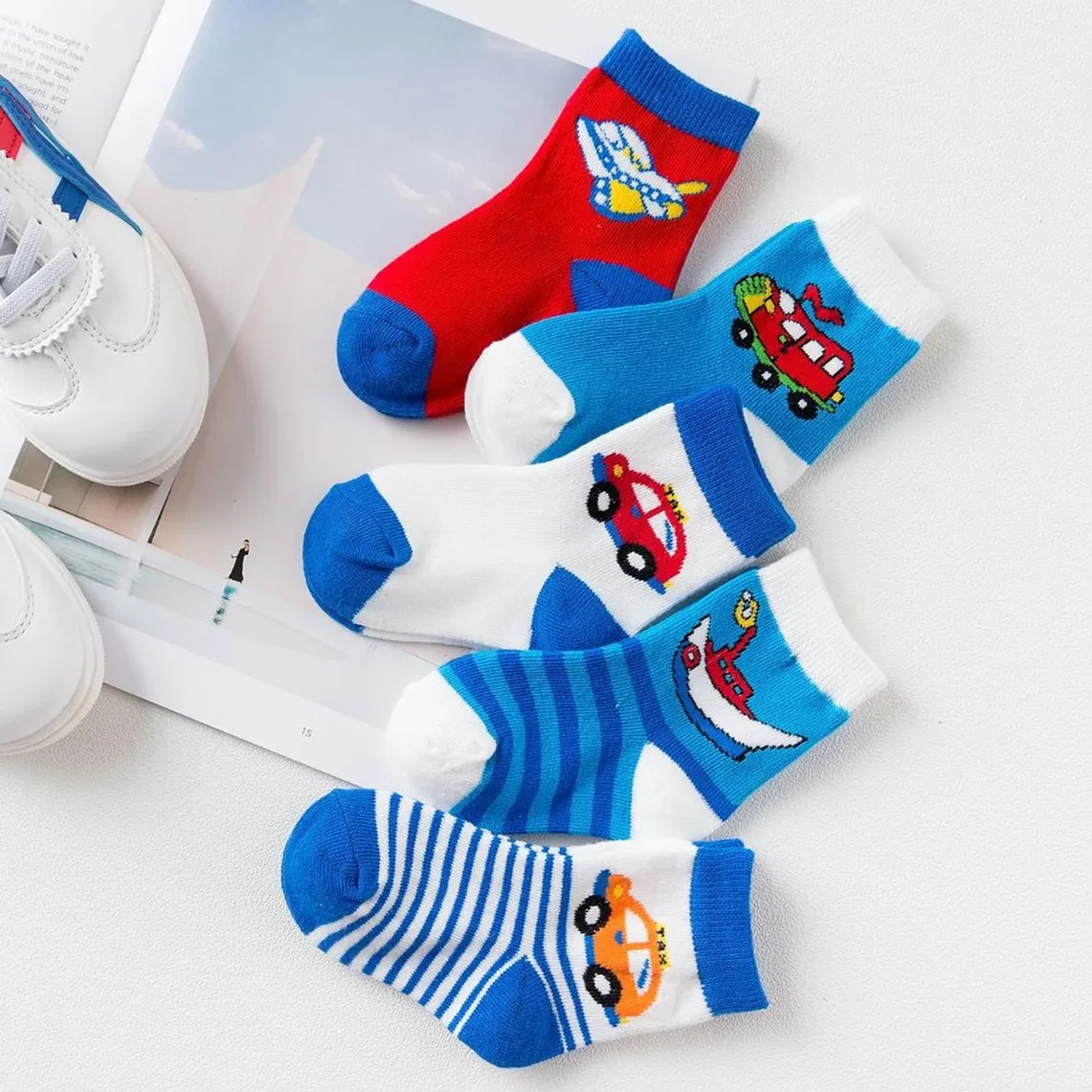 Paquete de 5 calcetines de coche para bebés y niños pequeños Multicolor big image 1