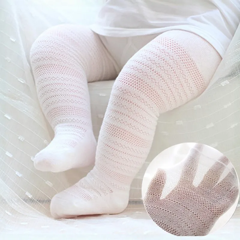 Baby / Toddler Pure Color Textured Pantyhose Leggings Tights White image 2