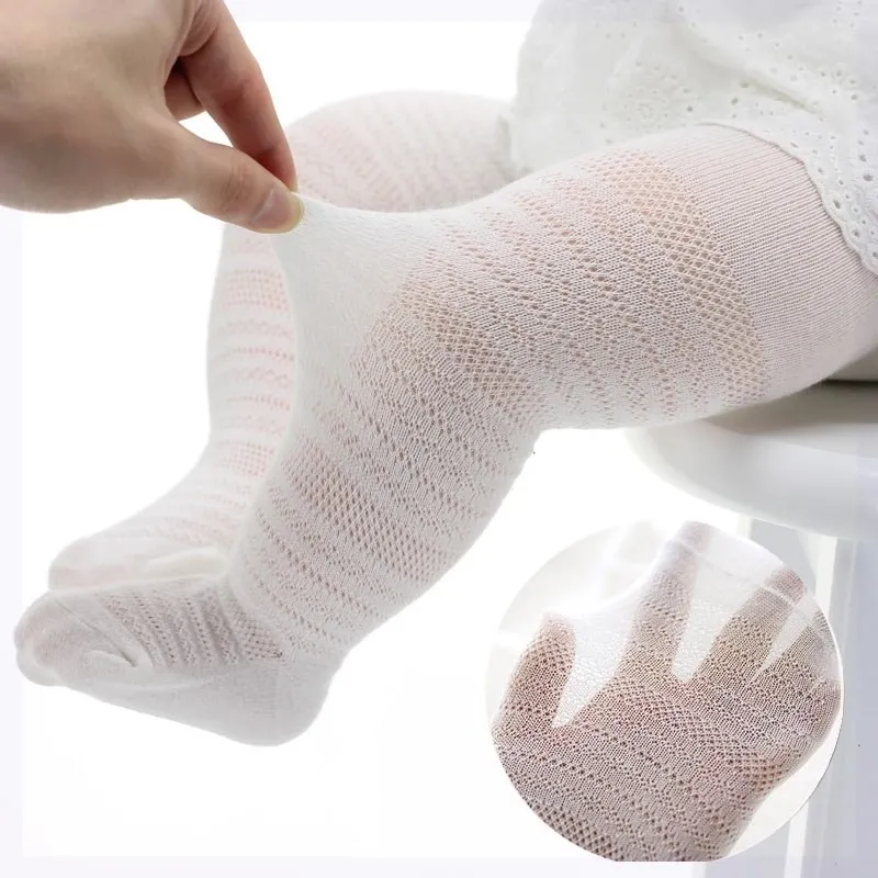 Baby / Toddler Pure Color Textured Pantyhose Leggings Tights White big image 1