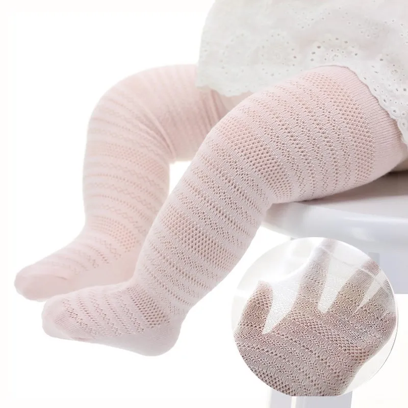 meia-calça texturizada de cor pura de bebê / criança meia-calça leggings collants Rosa big image 1