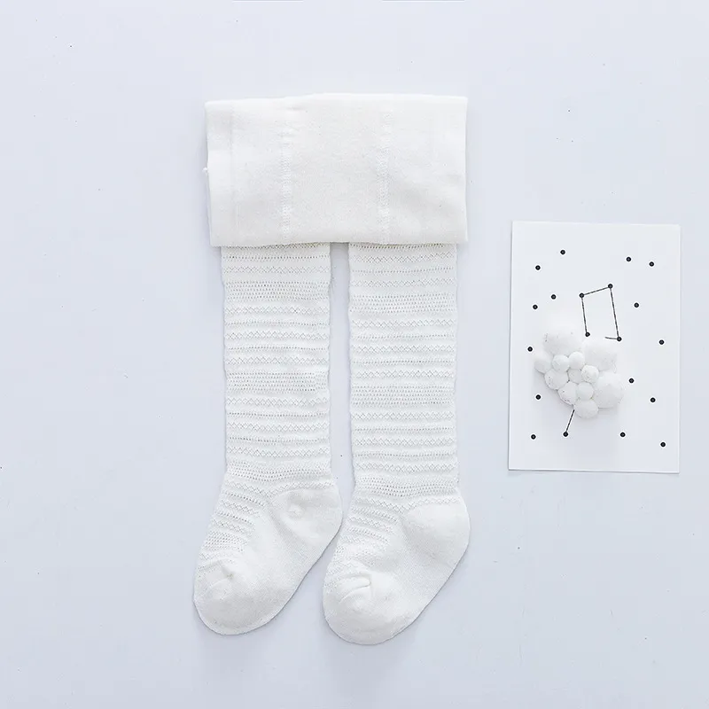 Baby / Toddler Pure Color Textured Pantyhose Leggings Tights White big image 1