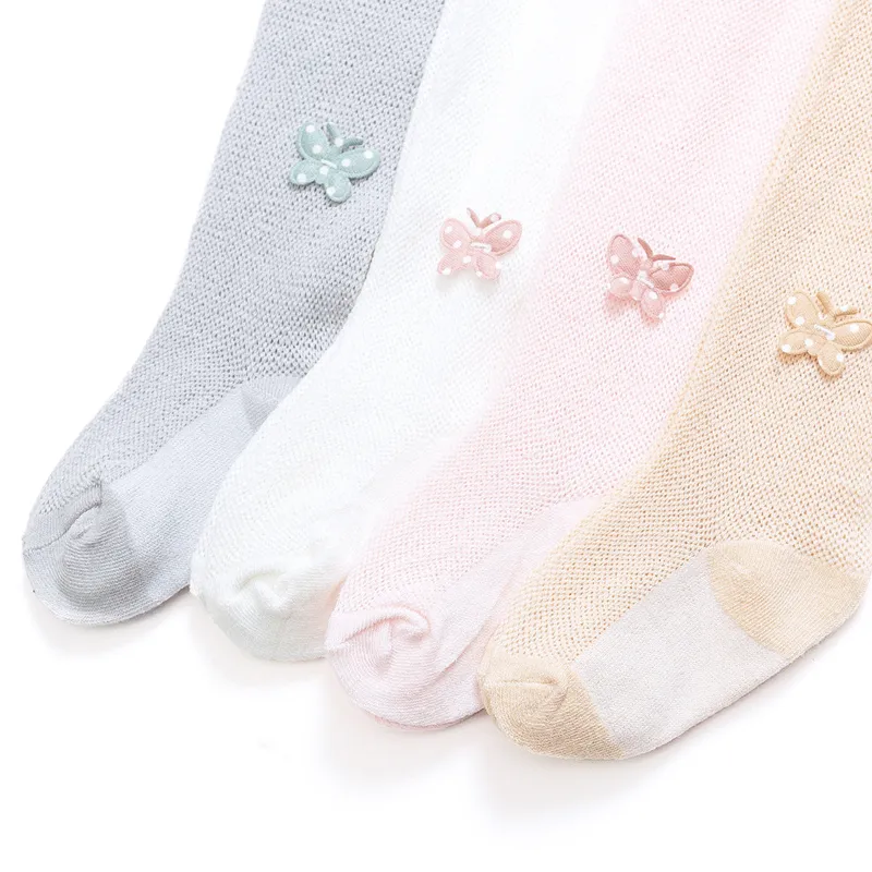 Meia-calça de bebê/criança com bolinhas decoradas em cores puras Branco image 5