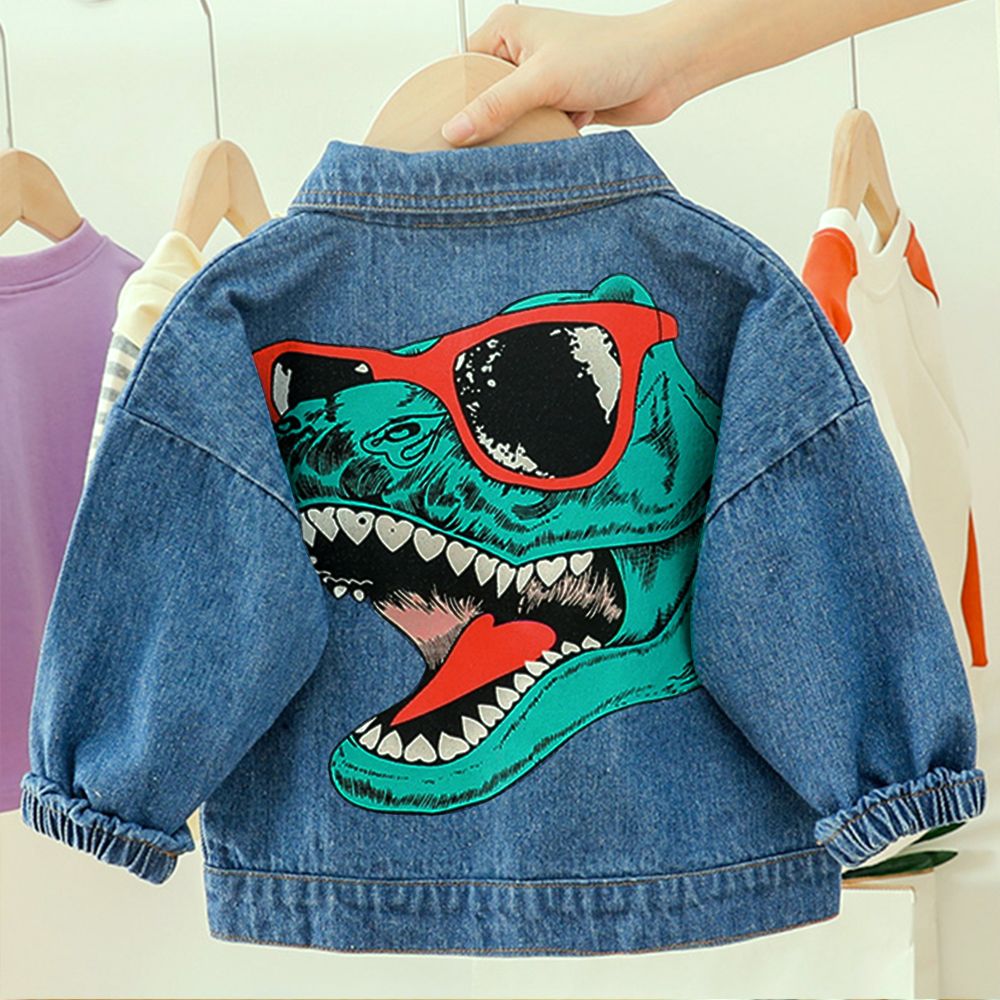 Baby / Toddler Boy Trendy Dinosaur Print Denim Jacket