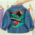 Baby / Toddler Boy Trendy Dinosaur Print Denim Jacket Blue
