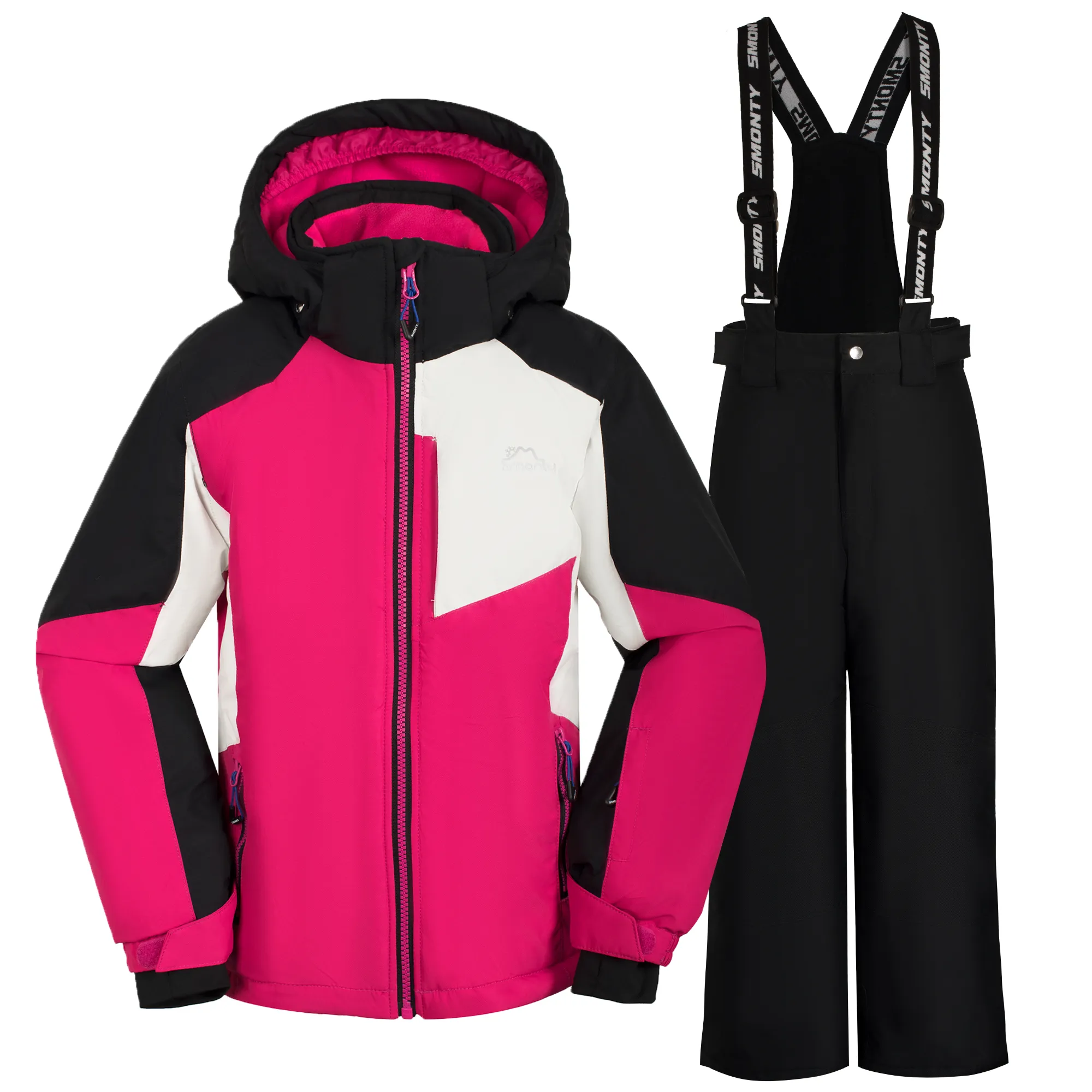 2PCS Kid Boy/Girl Windproof Waterproof Winter Ski Jacket & Pants Set Snow Suit Black/White/Red