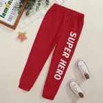 Leggings elásticos con estampado de letras de niño de moda Rojo