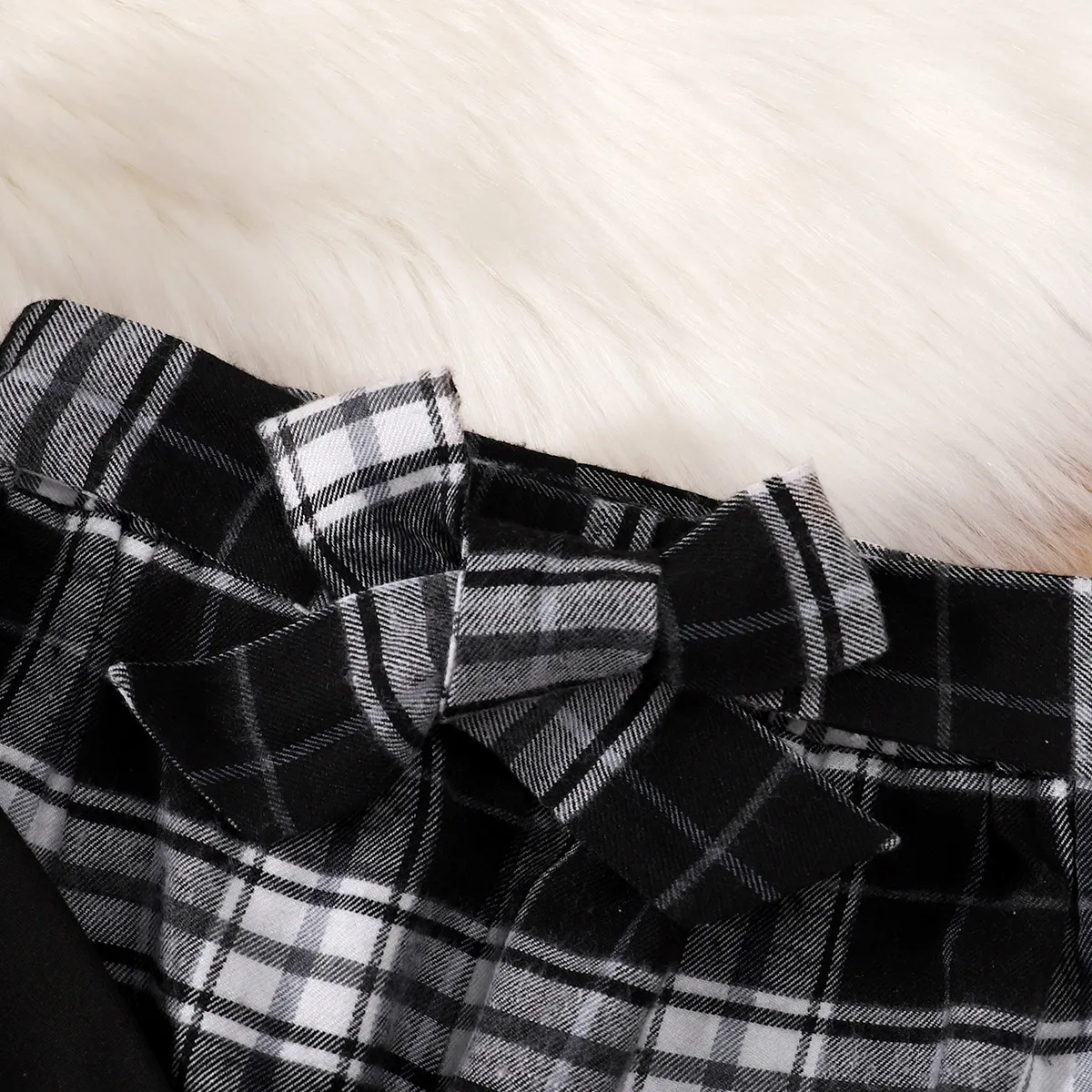 2 pezzi Bambini Set Ragazza Tartan Manica volant  image 4