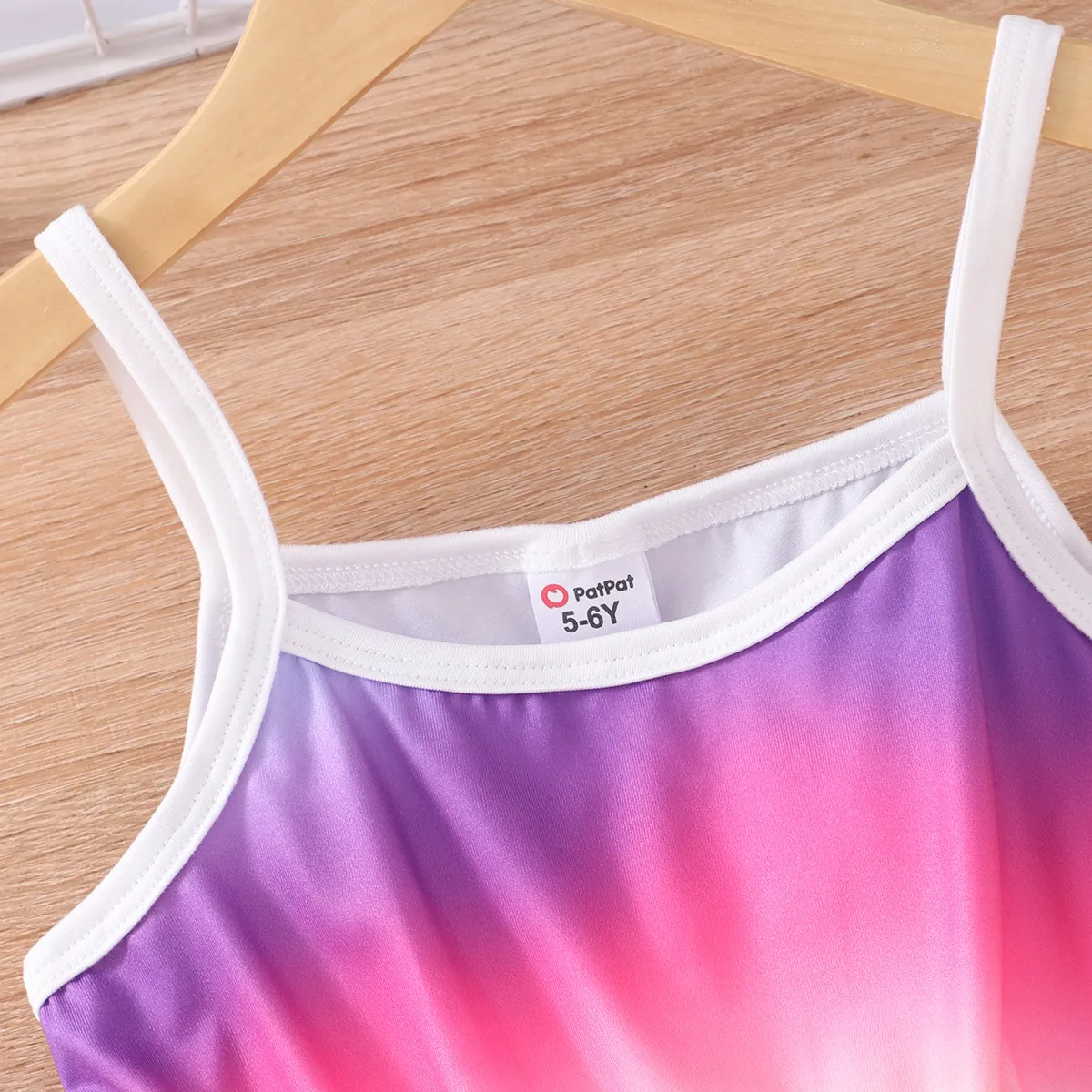 Kid Girl Tie Dye Slip Romper Lavender image 2