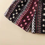 2pcs Kid Girl Solid Cami Top and Flower Print Shorts Set Black image 5