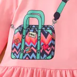 Toddler Girl Satchel Bag Print Ruffle Long-sleeve Dress  image 4