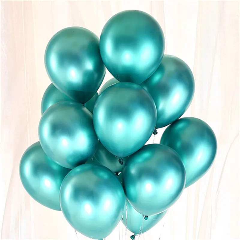 10pcs ballons métalliques chromés anniversaire, mariage, décoration de saison de remise des diplômes Vert big image 1