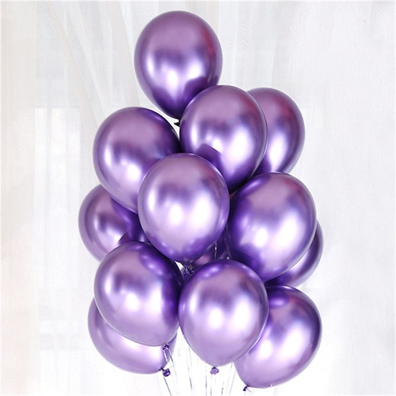 10Pcs Metallic Chrome Balloons Birthday, Wedding, Graduation Season Decoration