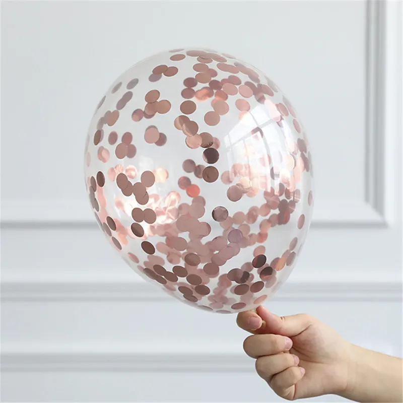 20pcs maca rosa sequin balão de decoração de casamento decoração de festa de aniversário Ouro de Rosa image 4