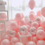 20PCS Maca Pink Sequin Balloon Decoration Wedding Birthday Party Decoration Silver