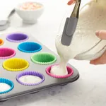 molde de bolo de silicone em forma redonda muffin moldes de cozimento de cozinha fabricante de assadeiras diy ferramentas de decoração de bolo  image 2