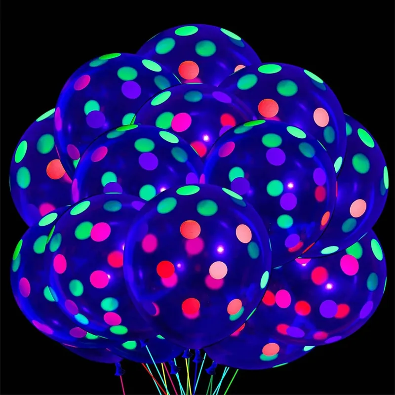 10-pack Colorful Flashing Luminous Balloon Lights for Wedding Birthday Party Decorations (Glow Under Violet Light) Multi-color big image 1