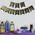 Eid Mubarak Banner Paper Banner Bunting Eid Mubarak Outdoor Indoor Home Party Hanging Decor  image 2