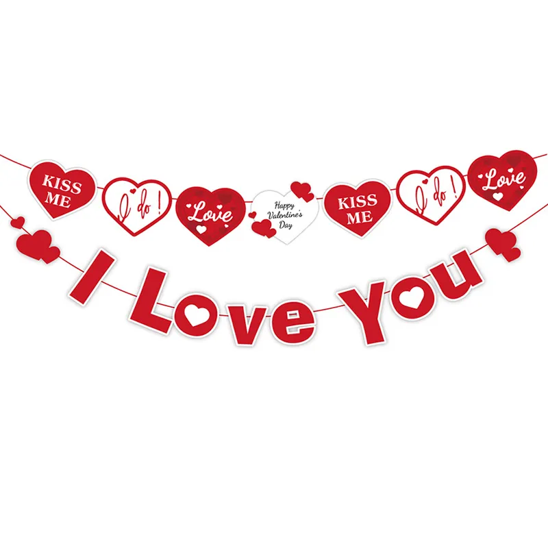 2-pack I Love You Banner and Heart Letters "Kiss Me & I Do & Love" for Wedding Proposal Valentine's Day Wedding Engagement Home Indoor Party Decor Ornament  big image 1