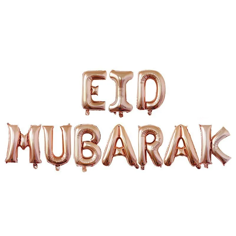 Balões de folha de Mubarak eid Mubarak Decoração de Festa Suprimentos Decoração de Ramadã Balões de Letras Eid Muçulmanas Ouro de Rosa big image 1