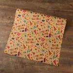 2-pack Happy Birthday Wrapping Paper Thick Kraft Brown Gift Wrapping Paper Flower Snack Wrapping Paper Color block
