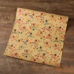 2-pack Happy Birthday Wrapping Paper Thick Kraft Brown Gift Wrapping Paper Flower Snack Wrapping Paper Color-B