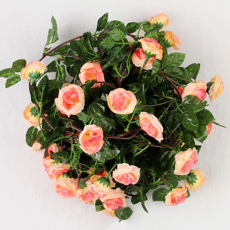 22 Têtes Faux Rose Vigne Fleurs Artificielles Suspendus Rose Lierre Plantes Mariage Saint Valentin Fête Maison Jardin Fond Décor