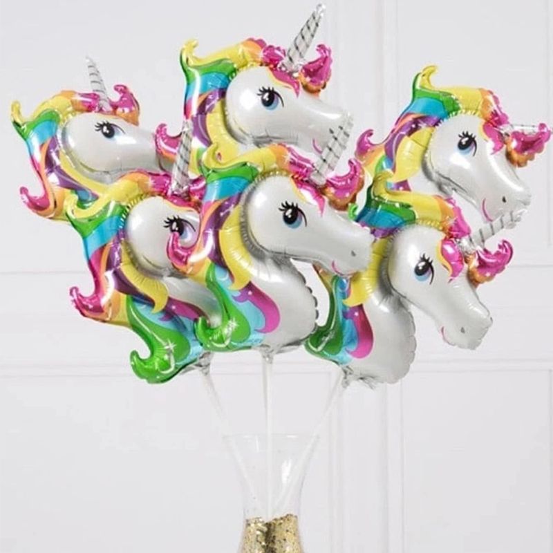 

5-pack Colorful Unicorn Balloons Set for Unicorn Theme Party Kids Birthday Party Mother's Day Festival Party Decoration