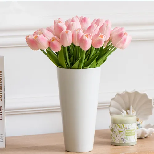 2-pack / 5-pack Tulips Artificial Flowers PU Real Touch Fake Tulips Flowers  for Table Office Wedding Dining Room Home Decoration