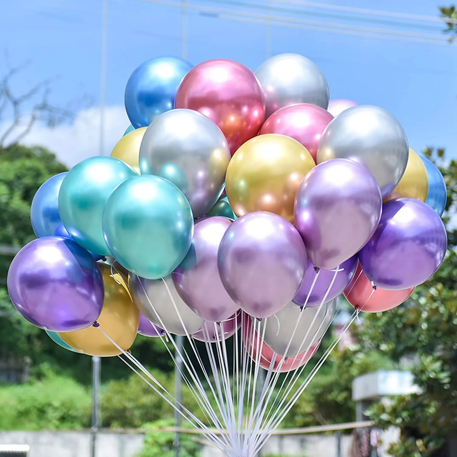 10Pcs Metallic Chrome Balloons Birthday, Wedding, Graduation Season Decoration