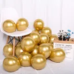 10Pcs Metallic Chrome Balloons Birthday, Wedding, Graduation Season Decoration Gold