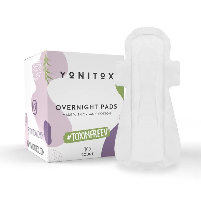 

10 Count Overnight Pads Organic Cotton Sanitary Pads 350mm Night Sanitary Napkins Menstrual Care Hygiene Product