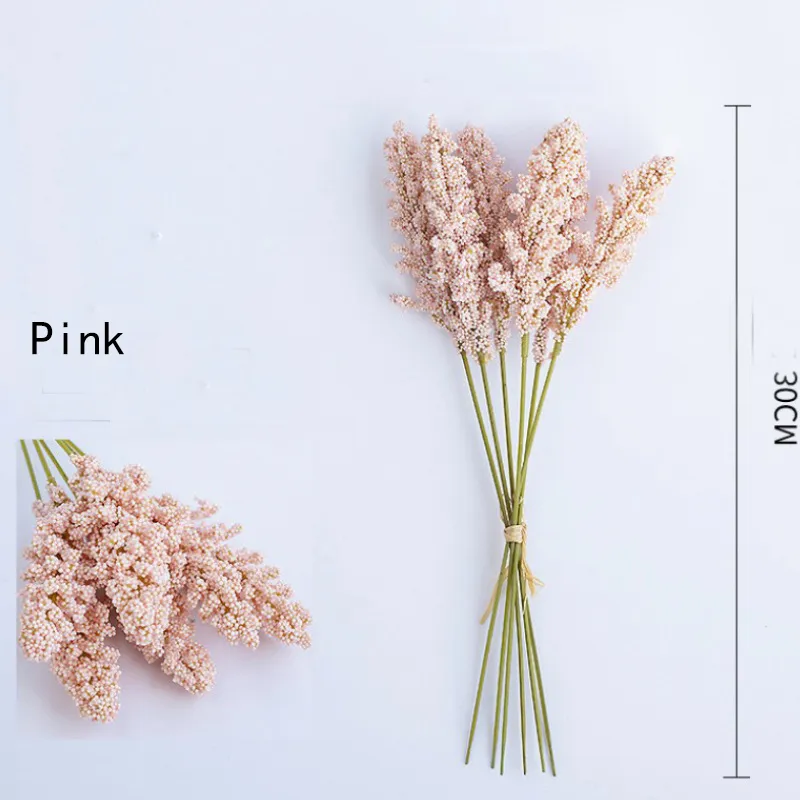 

6-pack Artificial Dried Wheat Ear Fake Wheat Grain Flowers for Wedding Home Dining Table Flower Arrangement Art Office Decor
