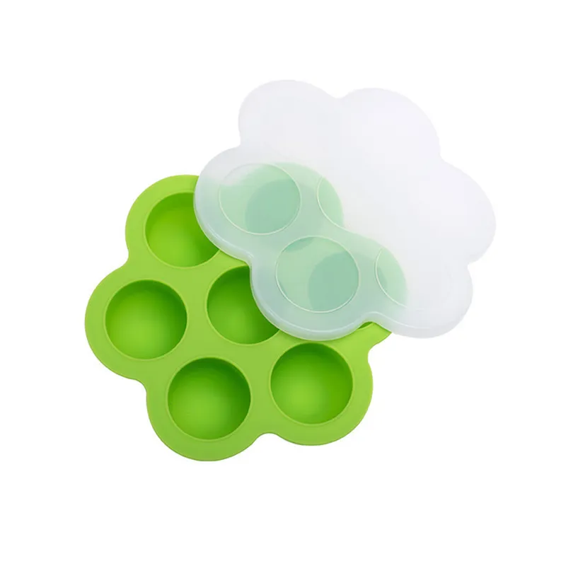 Silicone Baby Food Freezer Tray with Lid 7 Hole Baby Food Storage Container for Homemade Baby Food Breast Milk Storage  image 1