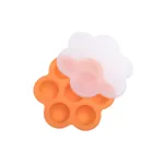 Silicone Baby Food Freezer Tray with Lid 7 Hole Baby Food Storage Container for Homemade Baby Food Breast Milk Storage Orange