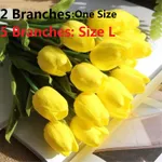 2-pack / 5-pack Tulips Artificial Flowers PU Real Touch Fake Tulips Flowers  for Table Office Wedding Dining Room Home Decoration Ginger