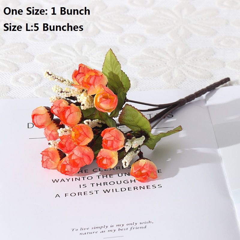 1 Bunch / 5 Bunches Mini Artificial Rose Flowers Fake Rose Bud Bouquets Flowers Crafts For Party Wedding Valentine's Day Home Decor