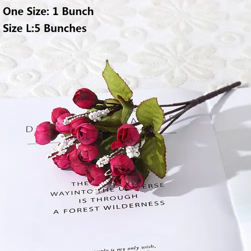 1 maço / 5 maços mini rosas artificiais buquês de rosas falsas buquês de flores artesanato para festa de casamento dia dos namorados decoração de casa