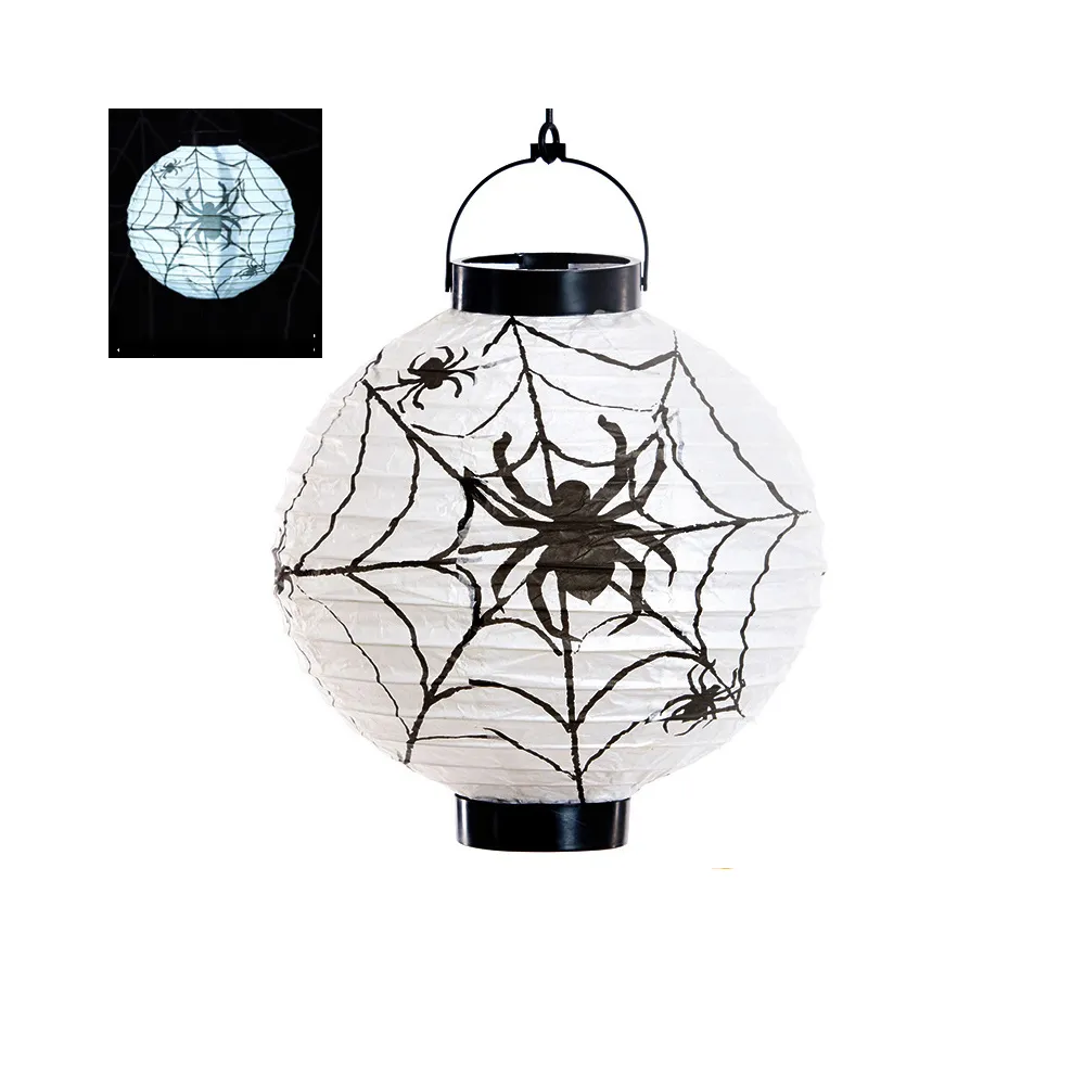 4-pack de lanternas de papel jack-o-lantern de halloween penduradas lanternas de abóbora decoração de halloween Branco big image 1