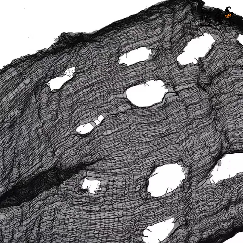 Halloween Creepy Spooky Scary Gauze Cloth for Wall Windows Doorways Entryways Outdoor Garden Yard Decor Black