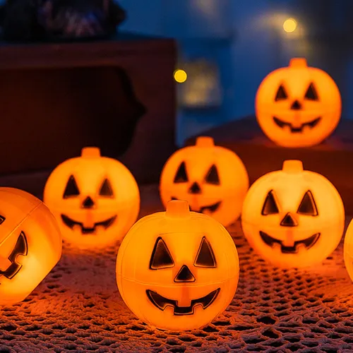 Halloween Mini Pumpkin Candy Box Plastic Jack-O-Lantern Halloween Party Decor