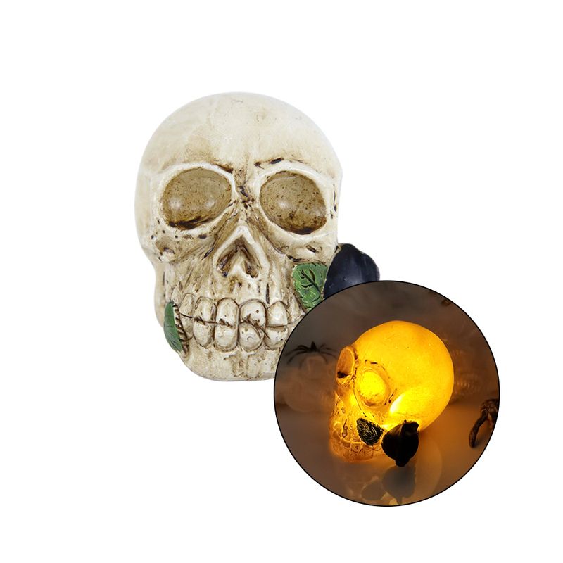 

Halloween LED Skull Decoration Resin Flowers Rose Glowing Skull Light Halloween Party Decoration Ornaments