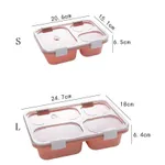 便當飯盒帶勺子和蓋子可重複使用的塑膠分割食品儲存容器盒兒童和成人膳食準備容器 粉色